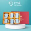 Bộ 6 cốc sứ Bát Tràng quà tặng in logo dáng trụ quai C 350ml BCS-09