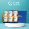 Bộ 6 cốc sứ Bát Tràng quà tặng in logo màu trắng dáng thóp không quai dung tích 350ml BCS-02
