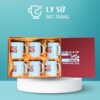 Bộ 6 cốc sứ Bát Tràng quà tặng in logo màu trắng dáng trụ quai C dung tích 350ml BCS-03
