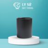 Ly sứ màu mát Bát Tràng quà tặng in logo màu đen mát dáng trụ không quai 350ml LM-80
