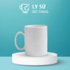 Ly sứ màu Bát Tràng quà tặng in logo màu men lấm tấm dáng trụ quai C 350ml LM-68