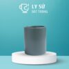 Ly sứ màu mát Bát Tràng quà tặng in logo màu xám mát dáng trụ không quai 350ml LM-81