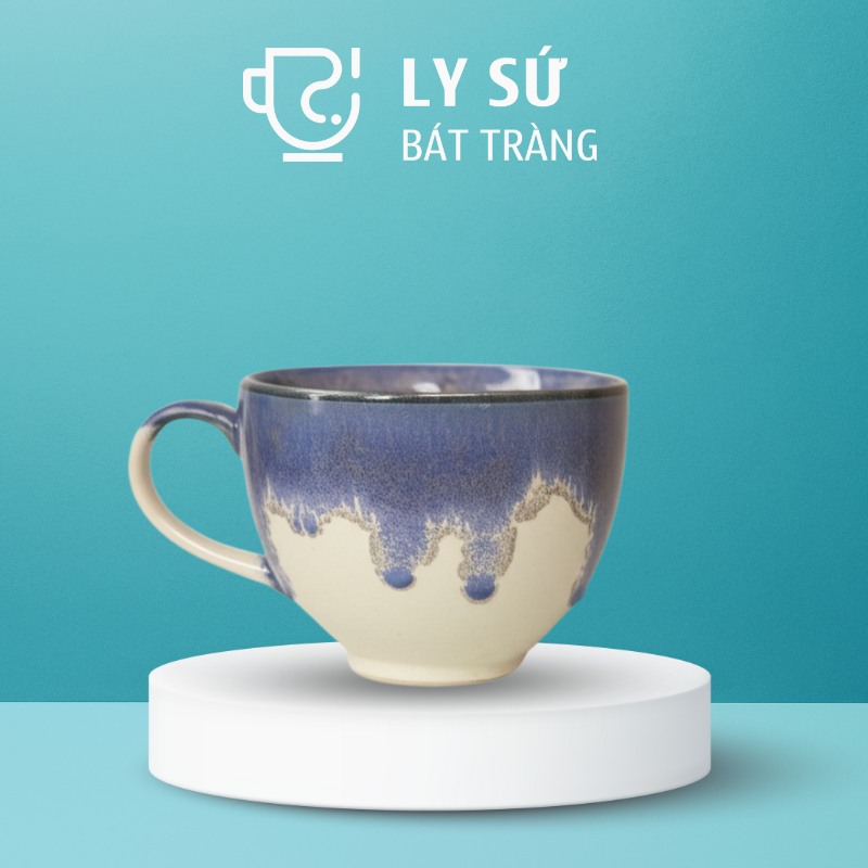 Ly sứ cà phê men hỏa biến quà tặng in logo màu tím dung tích 200ml LSMHB-08