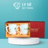 Bộ 2 cốc sứ Bát Tràng quà tặng in logo dáng thóp quai bán tim 350ml BCS-11