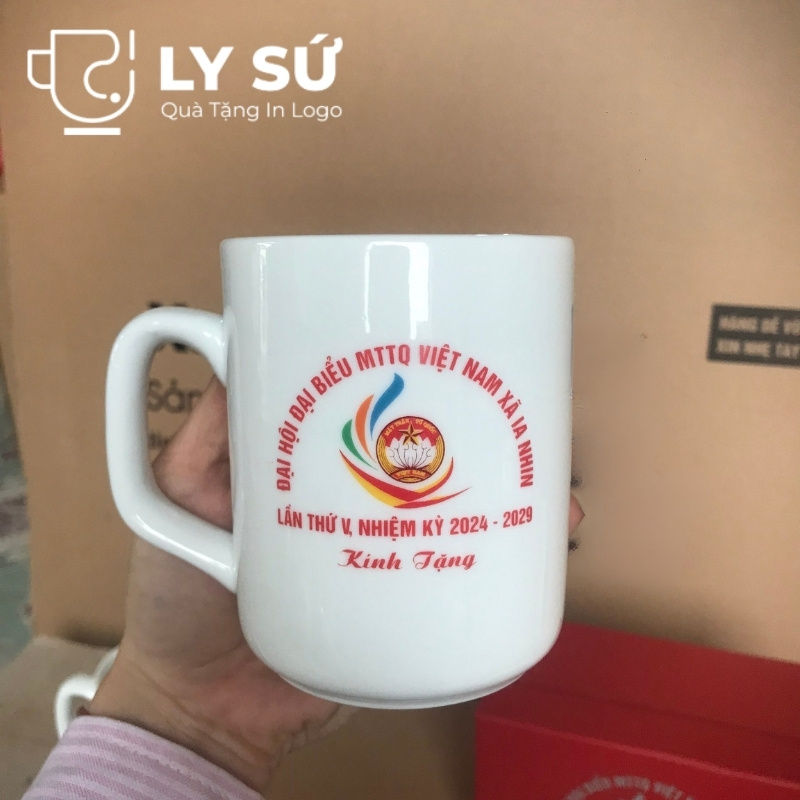 Bộ cốc sứ Bát Tràng quà tặng in logo