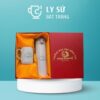 Bộ giftset cốc sứ Bát Tràng quà tặng in logo gồm cốc sứ quai vuông và bình giữ nhiệt BGS-03