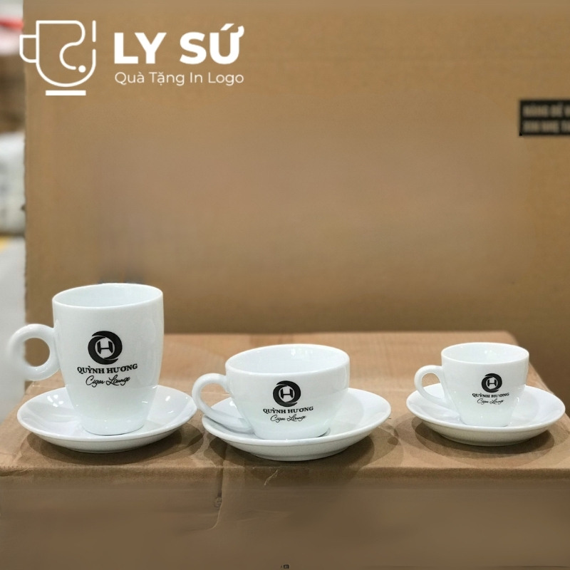 Cốc sứ cafe Bát Tràng quà tặng in logo