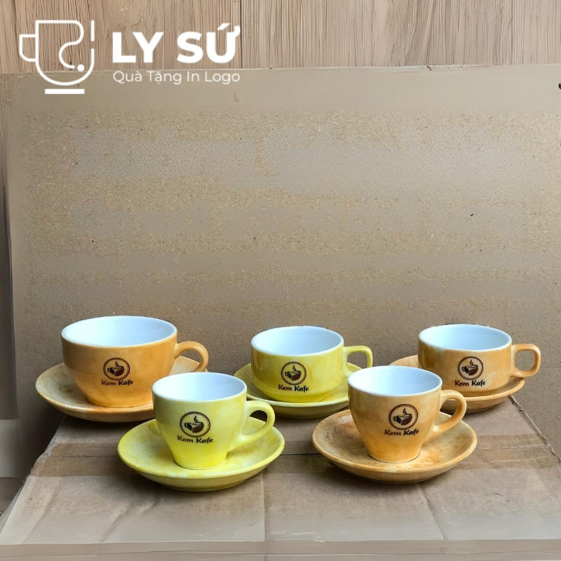 Cốc sứ cafe Bát Tràng quà tặng in logo