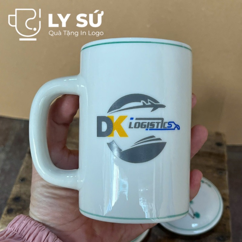Cốc sứ lọc trà Bát Tràng quà tặng in logo