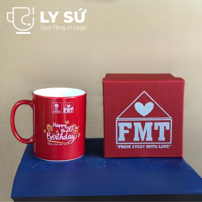 Cốc sứ màu Bát Tràng quà tặng in logo