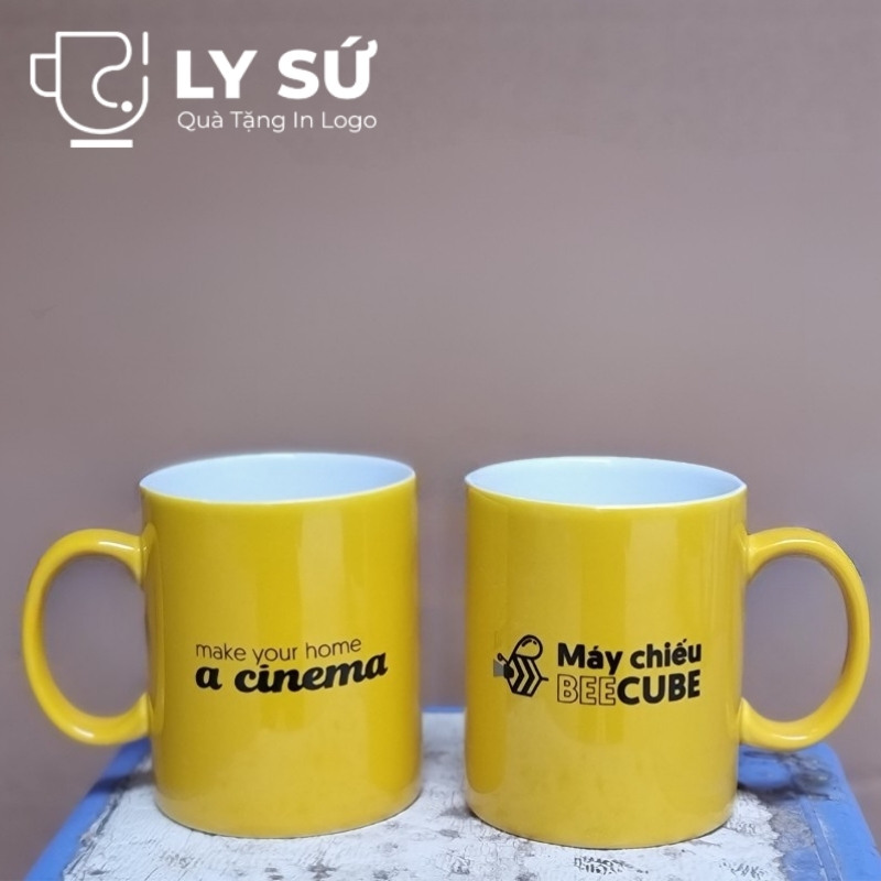 Cốc sứ màu Bát Tràng quà tặng in logo