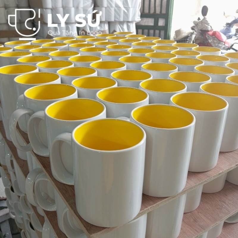Cốc sứ màu Bát Tràng quà tặng in logo