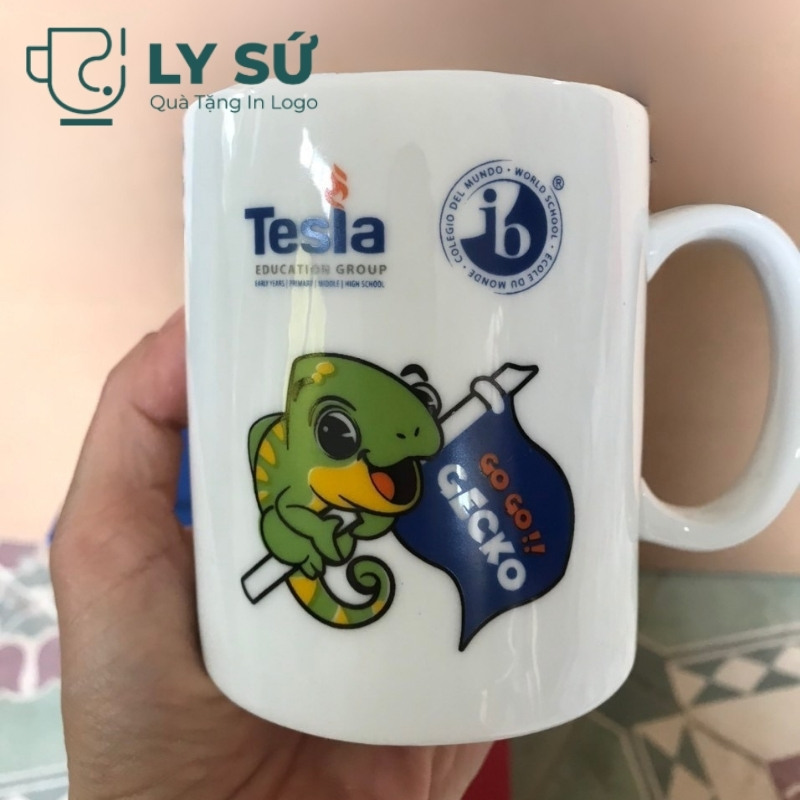 Cốc sứ trắng Bát Tràng quà tặng in logo