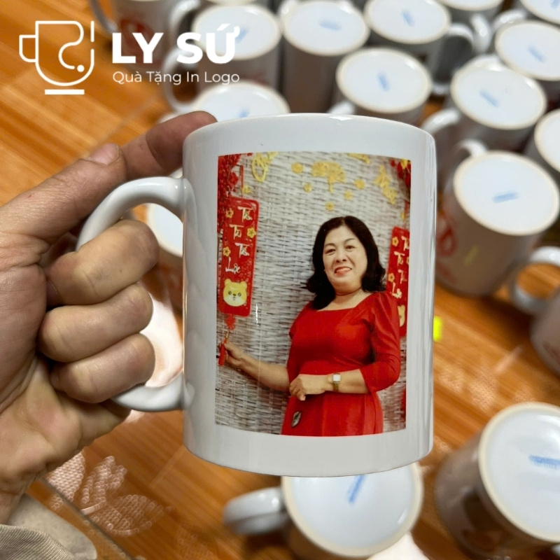 Cốc sứ trắng Bát Tràng quà tặng in logo