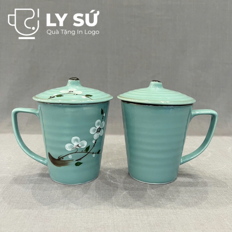 Cốc sứ vẽ tay Bát Tràng quà tặng in logo